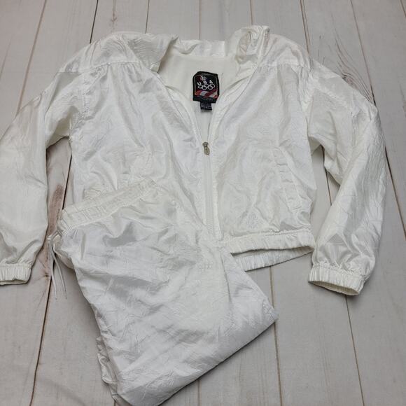 Vintage Jc Penneys USA olympics two piece tracksuit white jogging suit - Picture 1 of 9